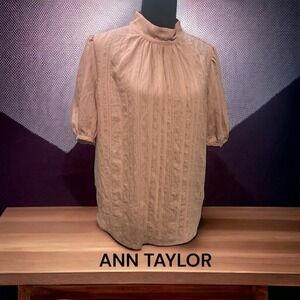 ANN TAYLOR, SIZE M, PINK, SHORT SLEEVE, BLOUSE.N5
